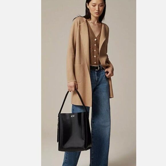 J. Crew Juliette Collarless Sweater Blazer Cardigan Women XSmall Brown - Picture 10 of 10